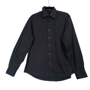 Theory Black Button Down Ling‎ Sleeve Work Office Shirt Size M
